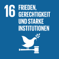 SDG Icon Frieden, Gerechtigkeit und starke Institutionen